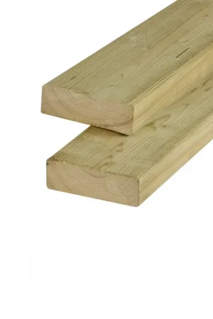 Vuren Regel 3.8 x 11.5 cm (38 x 115 mm) Geschaafd Groen Geïmpregneerd - Lengte 450 cm Lage Kosten